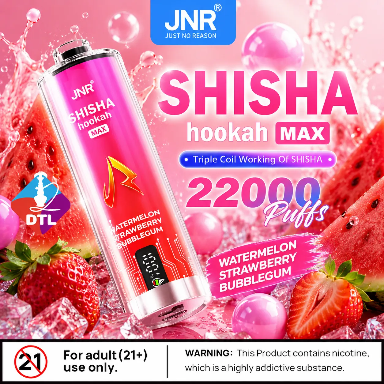 JNR Shisha Max Vape | 22000 Puffs (50 PCS)  fumotvapeshop