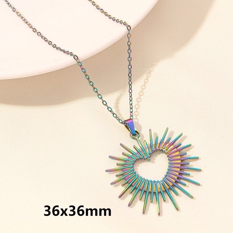 Elegant Minimalist Heart Shape 304 Stainless Steel 18K Gold Plated Plating Hollow Out Pendant Necklace