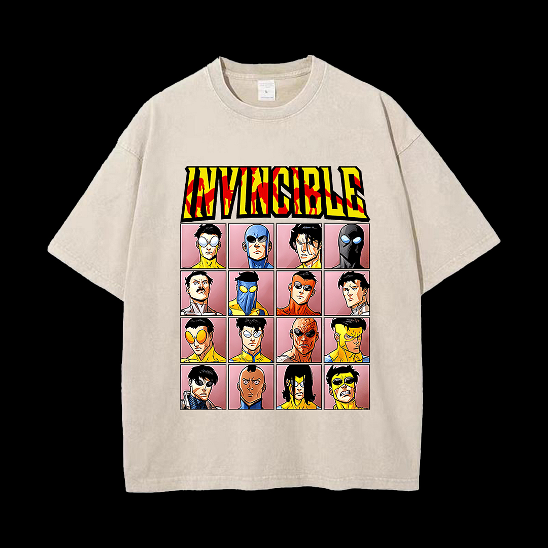 Invincible Printed Unisex Washed T-Shirt