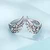 925 Sterling Silver Angel Wing Cuff Ring