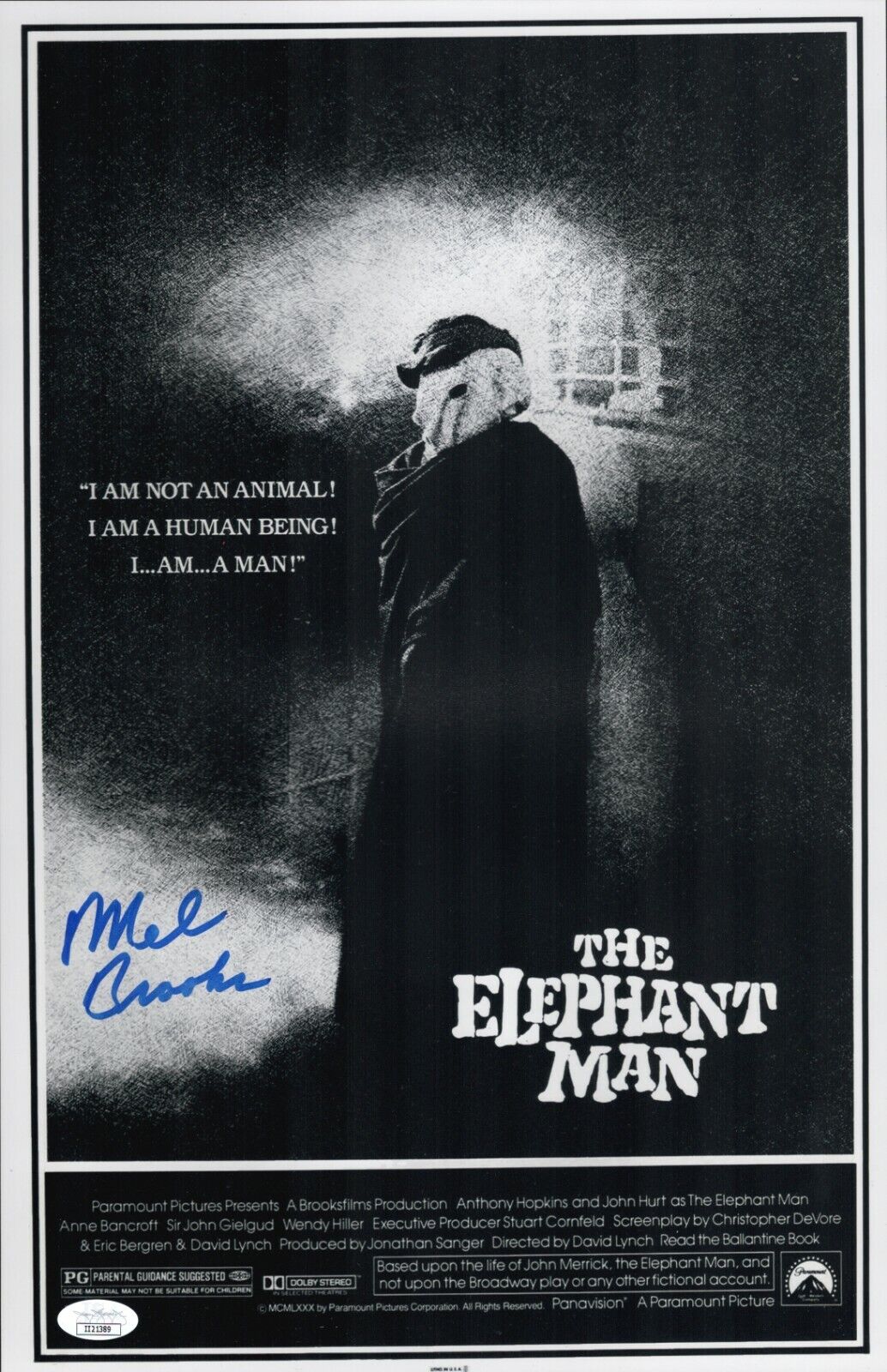 Mel Brooks Signed 11x17 The Elephant Man Producer Authentic Autograph JSA COA