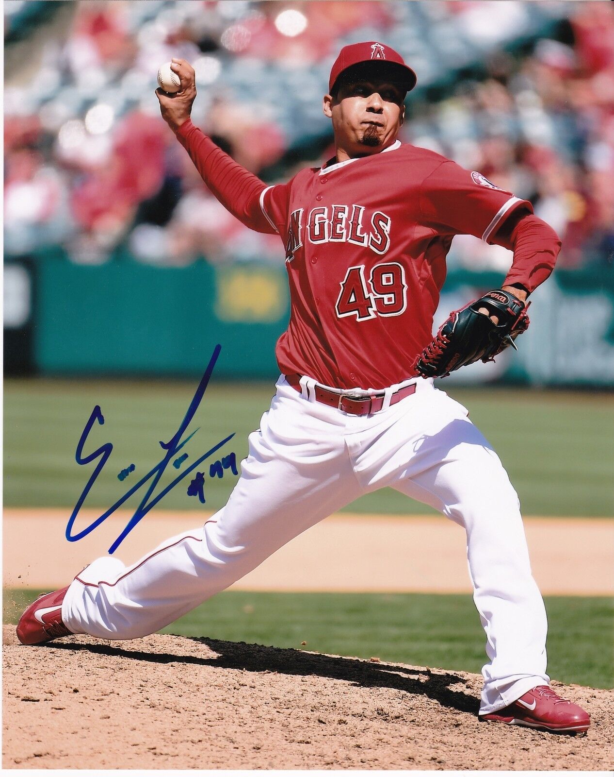 ERNESTO FRIERI LOS ANGELES ANGELS ACTION SIGNED 8x10