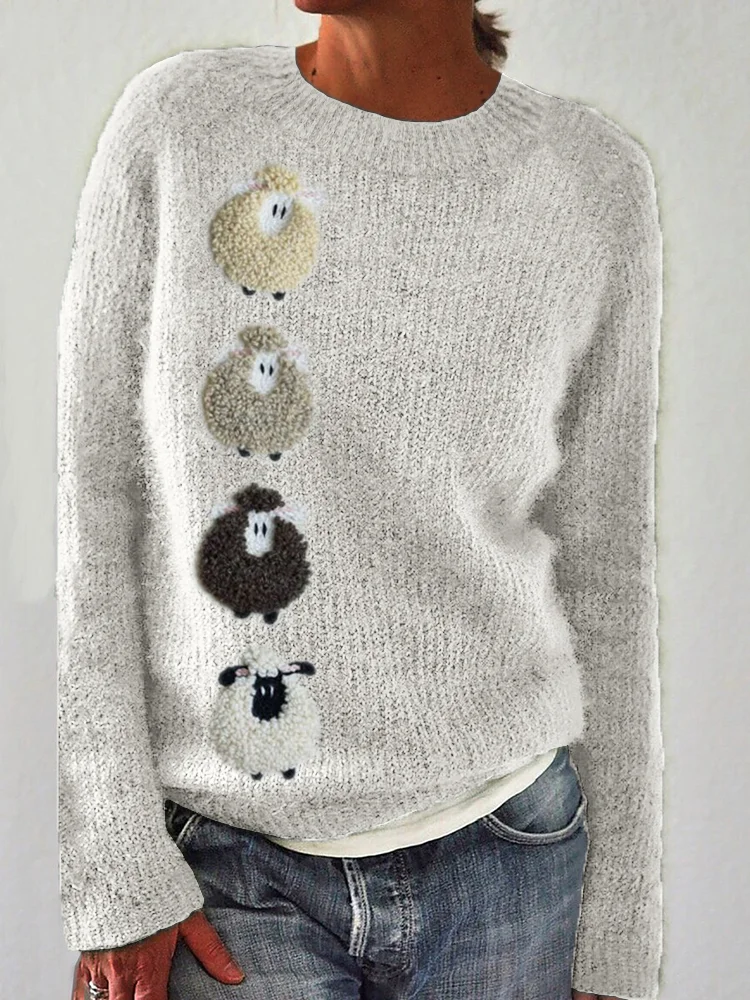 Fuzzy clearance sheep sweater