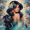 Disney Princess Jasmine-18CT Stamped Cross Stitch 50*50cm/19.69*19.69in tapestrymarket