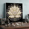 Kits d&rsquo;art en perles en forme de lotus bricolage avec cadre 11,81x11,81 pouces peintures en perles, arts plastiques pour adultes d&eacute;butants, d&eacute;coration murale