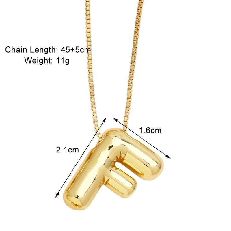 Minimalist Letter Copper Plating 18k Gold Plated Necklace Pendant