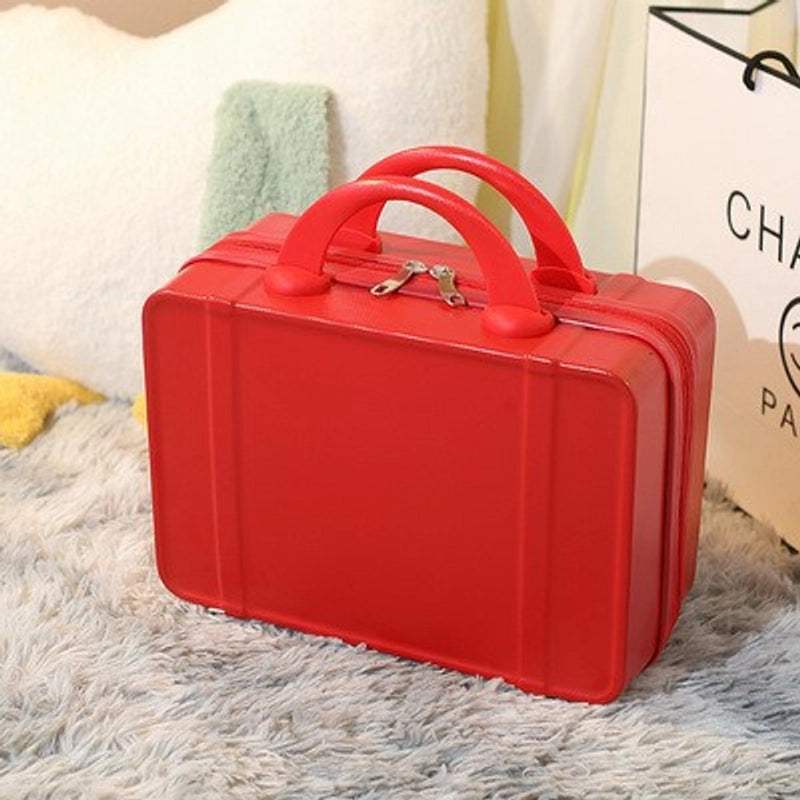 Vintage 14 Inch Cosmetic Case Mini Laptop Case Small Luggage Accompanying Gift Password Suitcase Storage Cosmetic Bag