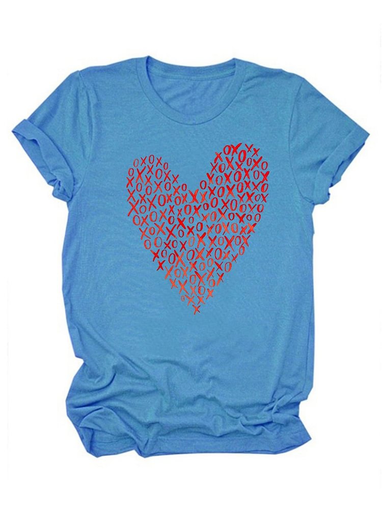 Bestdealfriday Valentine's Day Xoxo Heart Graphic Tee