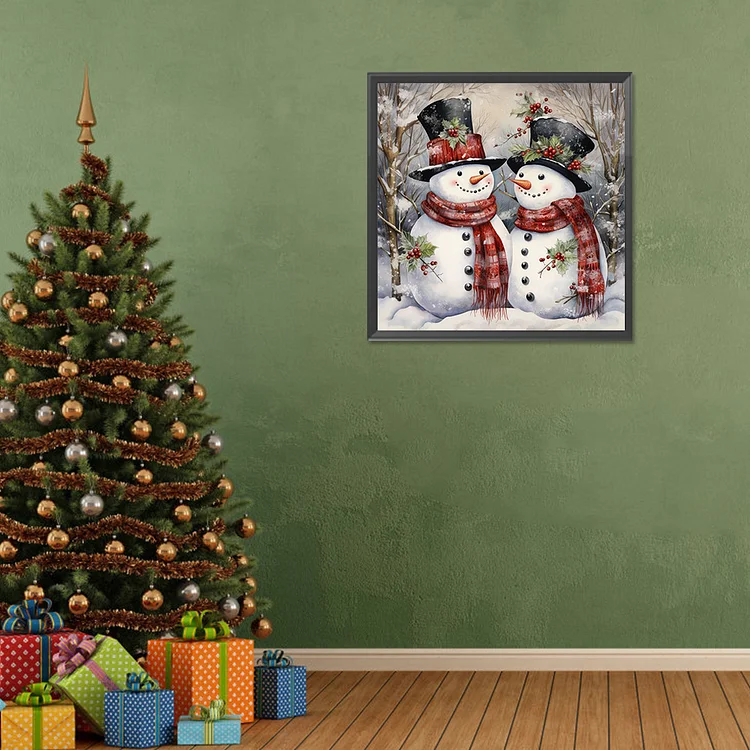 Christmas Snowman DIY Diamond Painting Kit Decorative Table Lamp