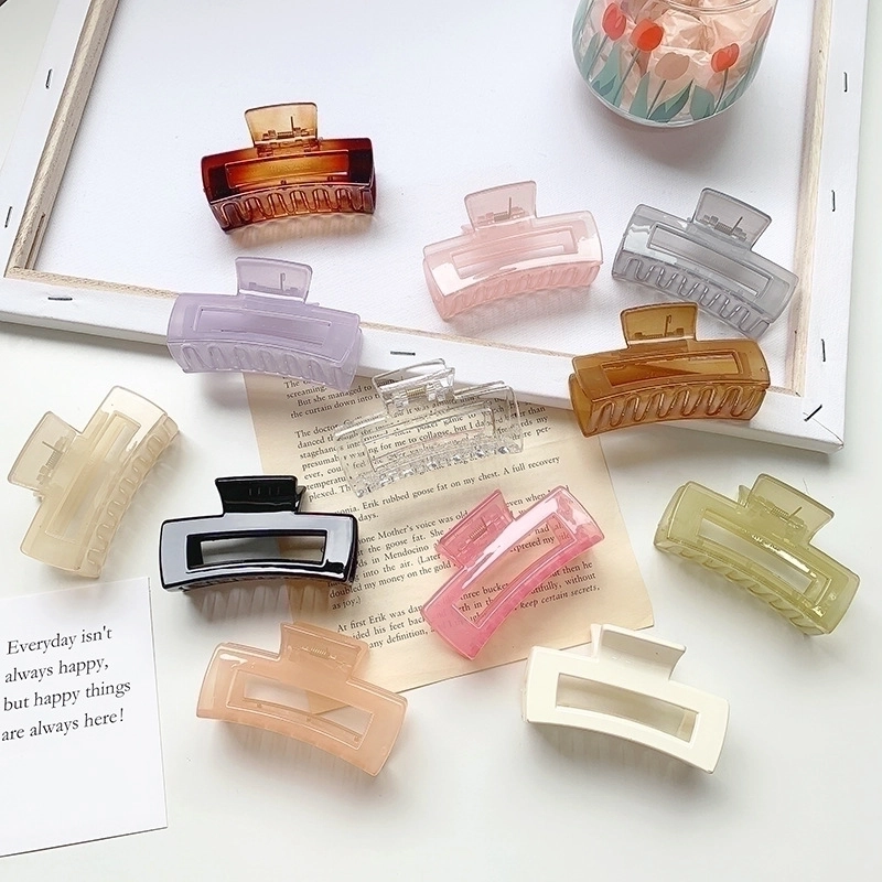 Minimalist Solid Color Resin Hair Claws 1 Piece