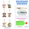 6pcs/set DIY Diamond Painting Special Shape Double Sided  Diamond Art Keyring Keychain Kit (Calf)