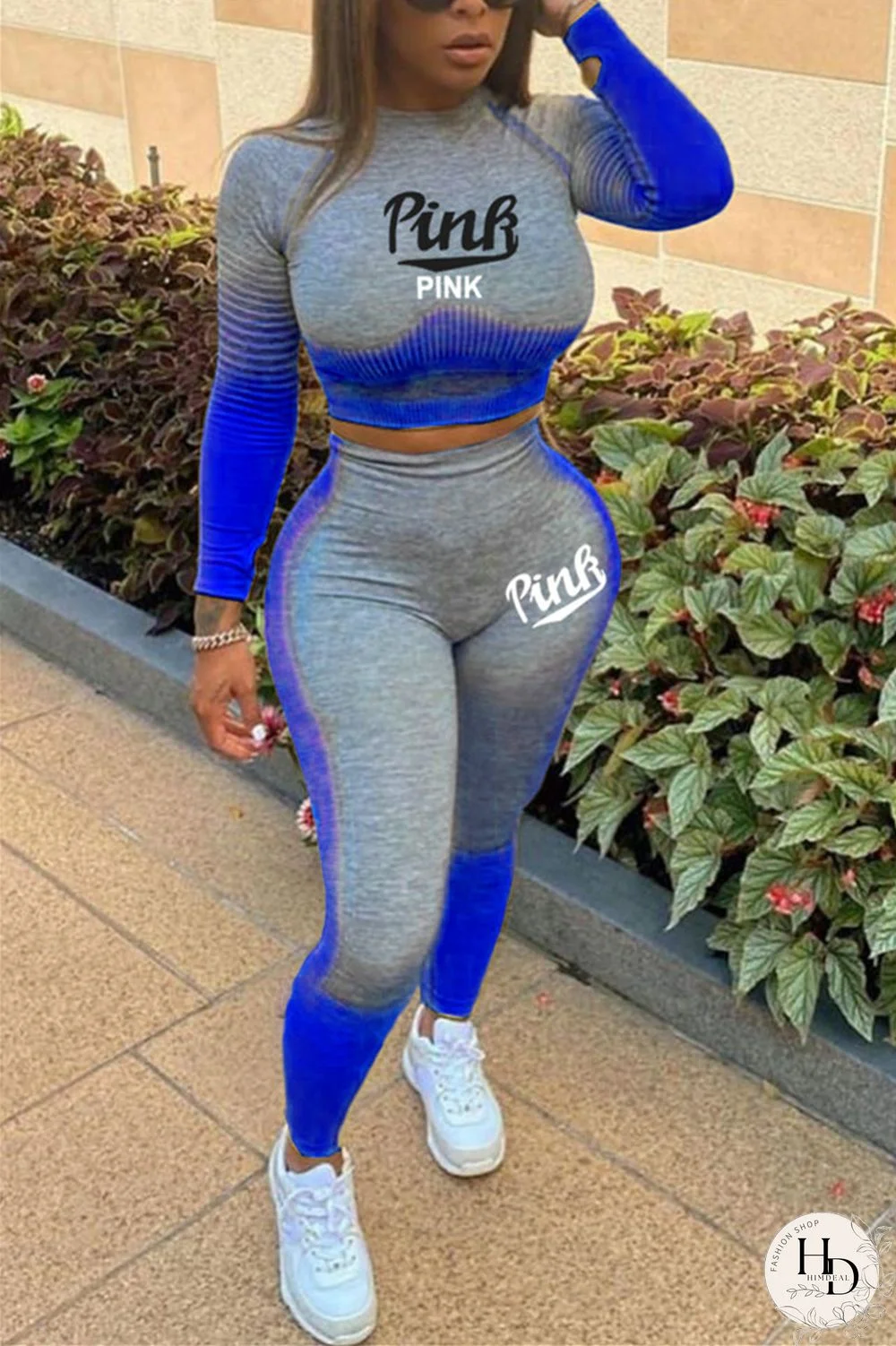 Yellow Fashion Casual Long Sleeve O Neck Regular Sleeve Short Letter Print Two Pieces