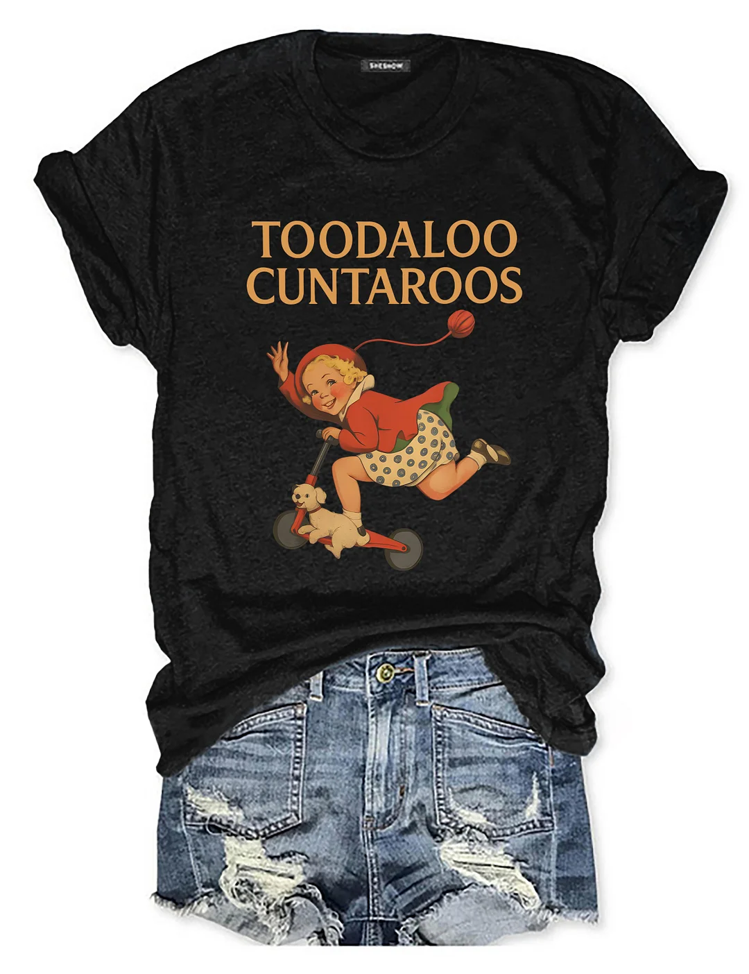 Toodaloo Cuntaroos Funny Roller Girl T-shirt