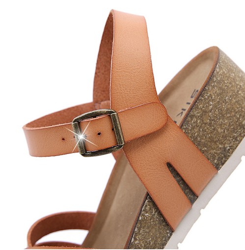 Women's Cork Wedge Multiple Straps Sandals