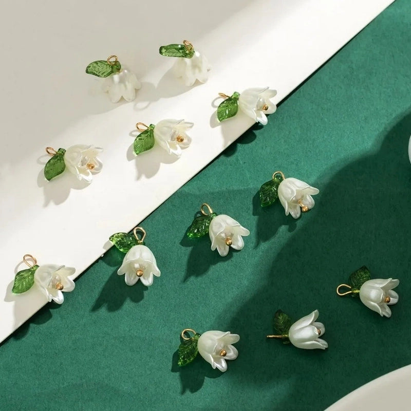 20 Pieces 5 PCS/Package 10 * 15mm Glass Iron Cherry Pendant Jewelry Accessories