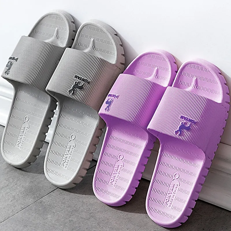 2021 new household bathroom slippers women's summer antiskid men's home plastic soft bottom bath couple women's Slippers