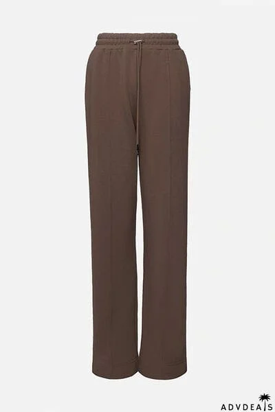 Zip Up Drawstring Hoodie and Pants Set