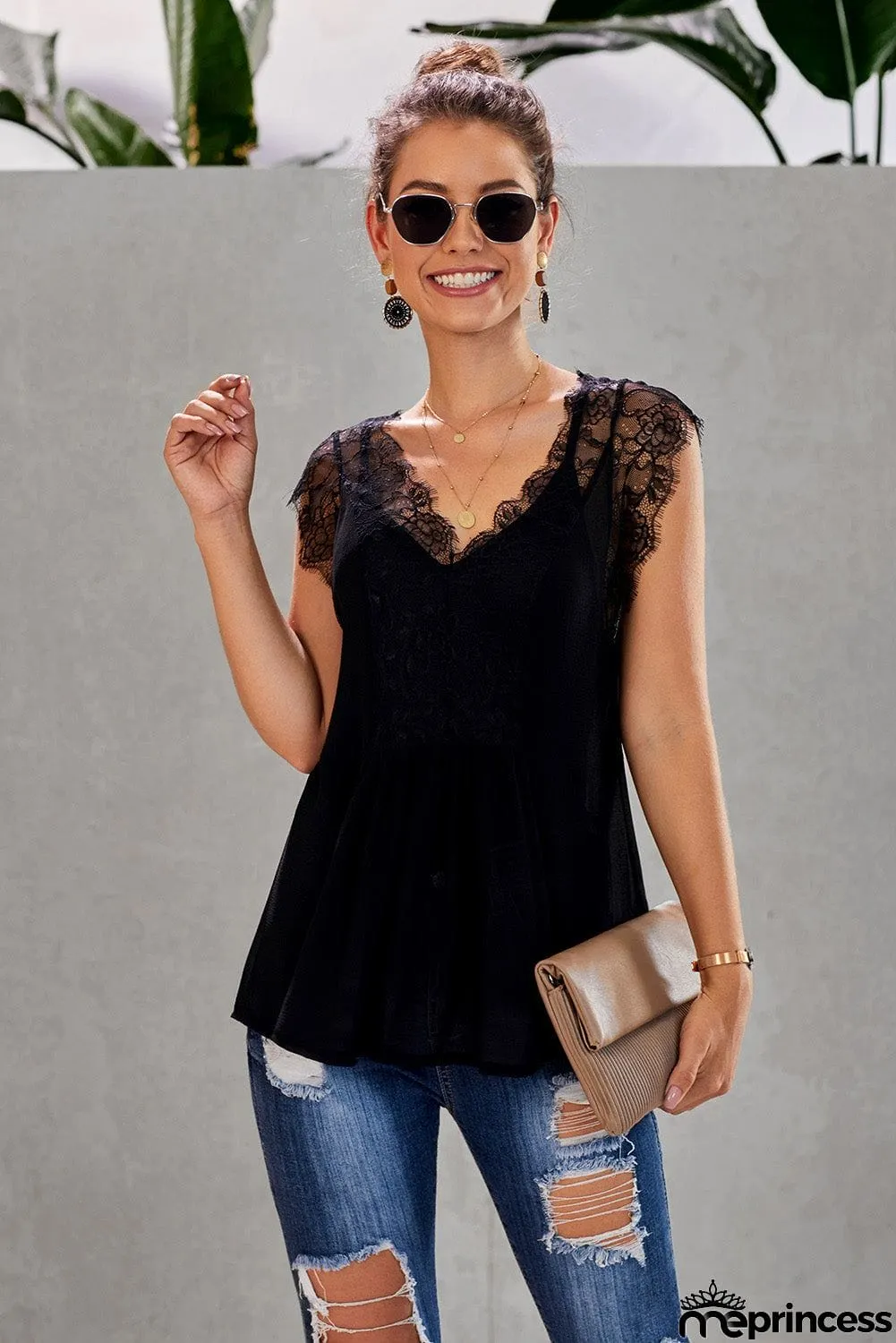 From A Dream Lace Tank Top with Vest