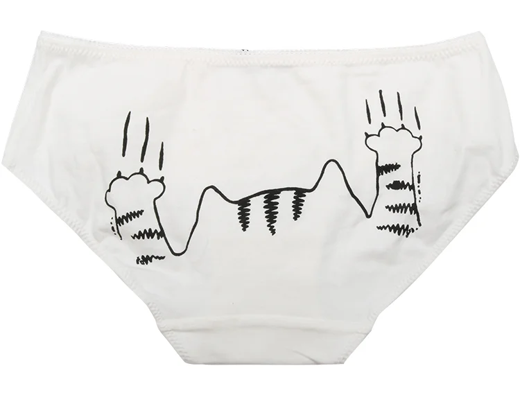 Billionm 3Pcs Pack Pig Cat Paw Print Cute Cartoon Panties Cotton Briefs For Women Girls Seamless Panties Set Underpants Sexy Lenceria