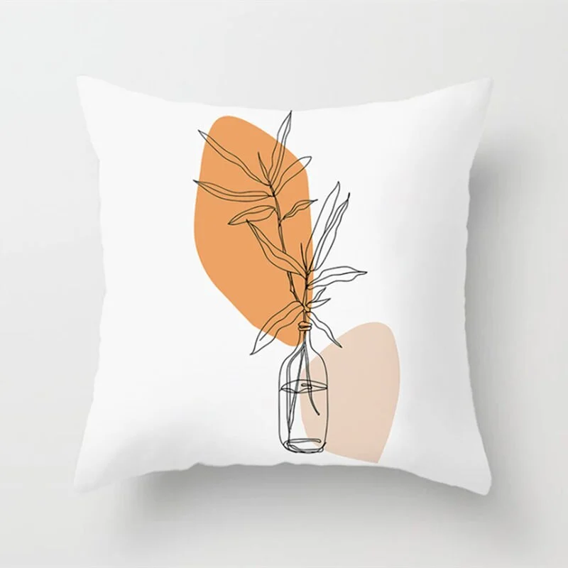 INS Nordic Morandi Cushion Cover Geometric Beauty Flower Art Pillow Cover Bed Car Office Decorative Pillowcase Modern Home Decor