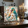 Fleurs oiseaux bricolage, set de peinture perl&eacute;e avec forme sp&eacute;ciale avec cadre 25x25cm