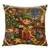 Christmas DIY 11CT Stamped Cross Stitch Throw Pillow Kit 45x45cm