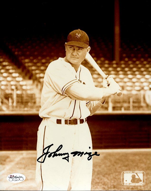 Johnny Mize Signed Jsa Cert Sticker 8x10 Photo Poster painting Authenticated Autograph