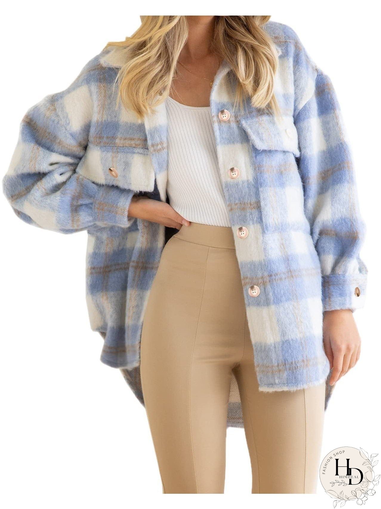 Stylish Plaid Shacket for Women