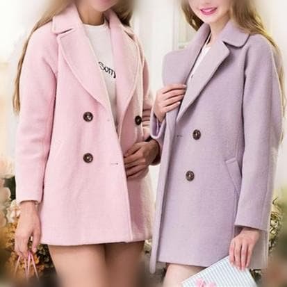 XS-L Pink/Purple Sweet Woolen Coat SP154540