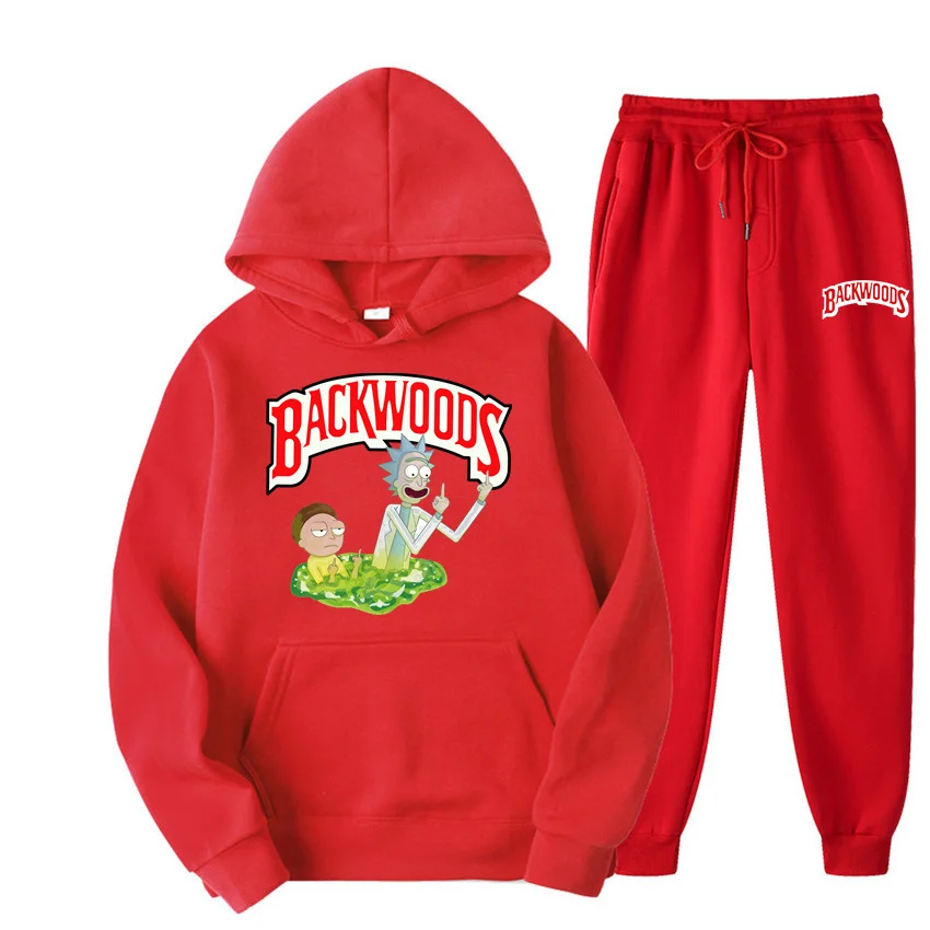 Modirick Print Men's Casual Sports Sweatshirt Backwoods Hoodie Set
