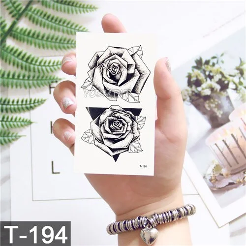 Waterproof temporary tattoo stickers on the body art temporary men tattoos lines rose fake tattoo stickers temporary tattoos