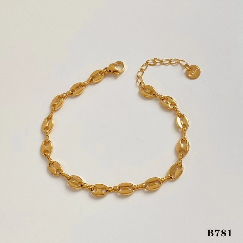 3 Pieces Minimalist Commute Geometric 304 Stainless Steel 16K Gold Plated White Gold Plated Gold Plated Bracelets In Bulk