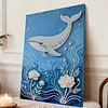 (30x40cm)Whale DIY Pearl Painting Framed Grape Handmade Pearl Material Art Kit Living Room Decor