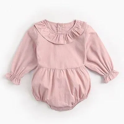 Infants Cowboy Rompers Baby Bodysuit Long Sleeve Cute Pure Color Romper New 2019 Autumn Winter Girls Baby Girl Clothes Jumpsuit