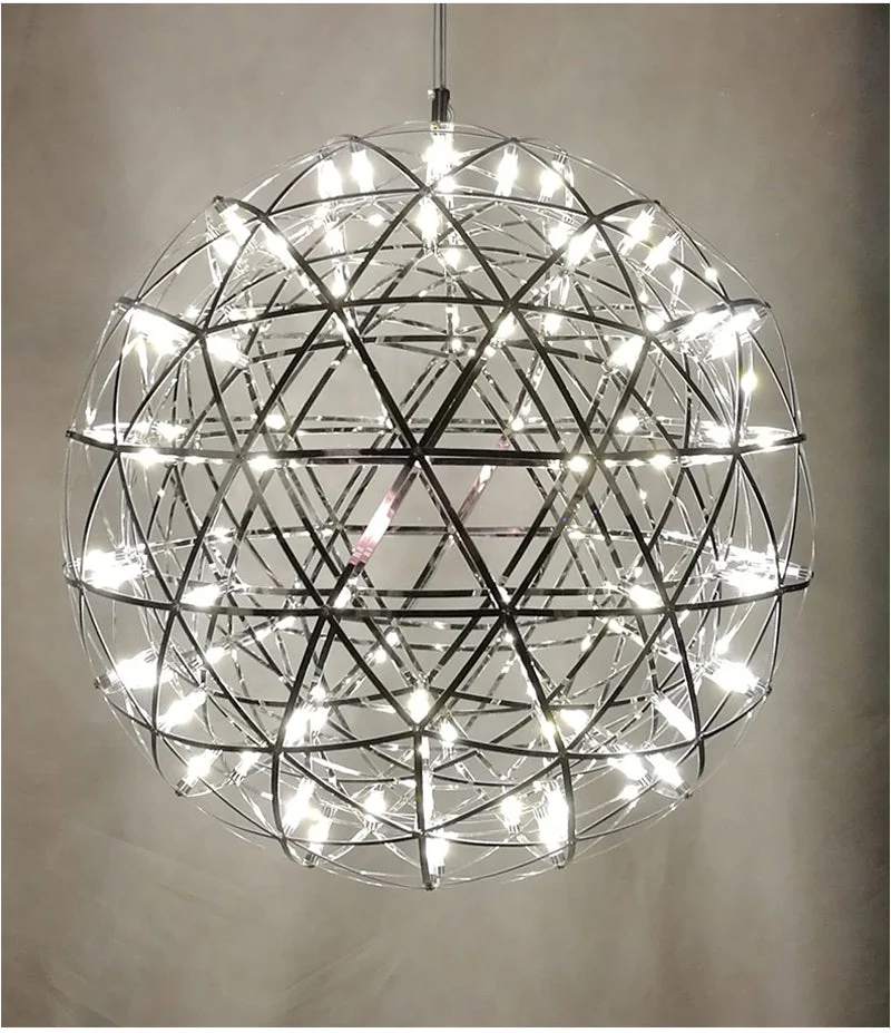 Modern Loft Spark Ball LED Pendant Light Firework Stainless Steel Pendant Lamps