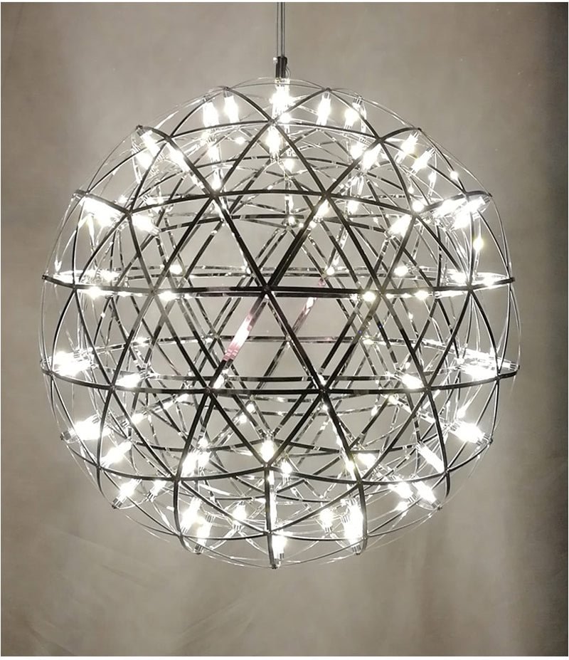 Modern Loft Spark Ball LED Pendant Light Firework Stainless Steel Pendant Lamps