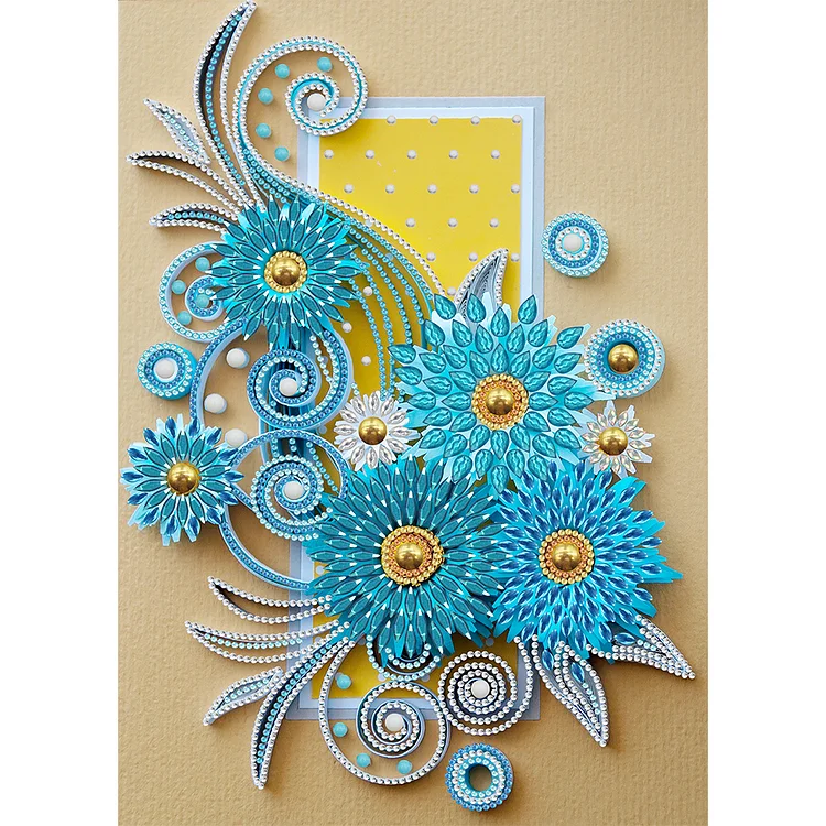 Partial Special-Shaped Diamond Painting - Blue daisy 30*40CM