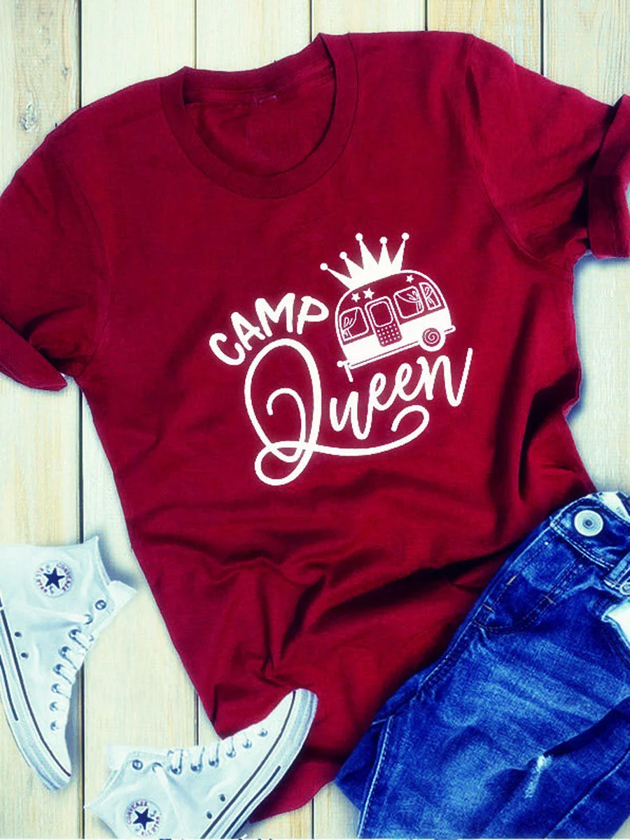 Camp Queen O Neck T-shirt