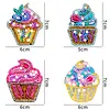 4pcs DIY Cupcake Full Drill Special Shaped Diamond Painting Keychains Gifts