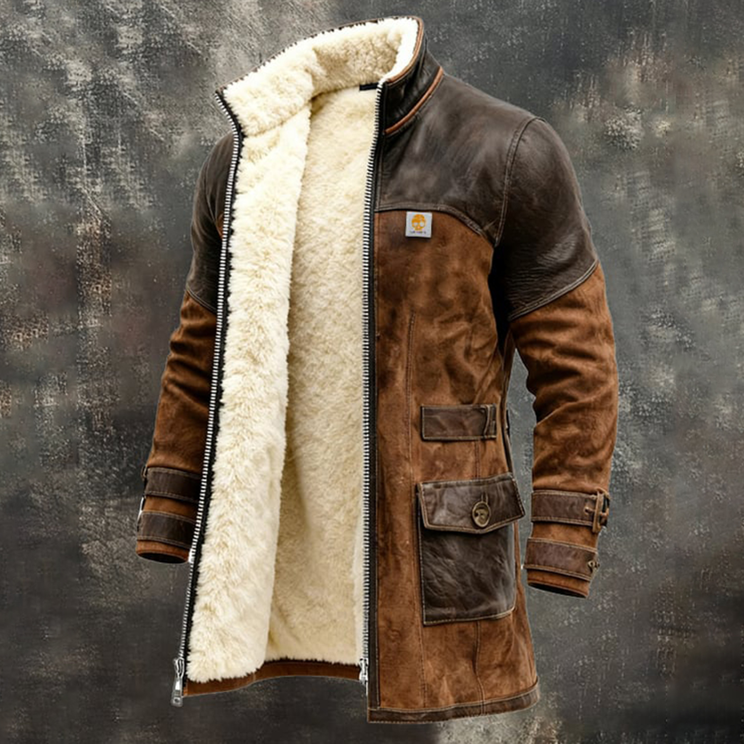 Outdoor Retro Casual Contrast Color Workwear Jacket