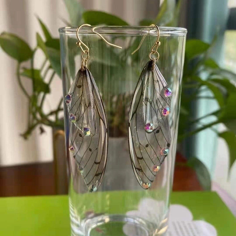 1 Pair Minimalist Wings Copper Epoxy Women’s Drop Earrings