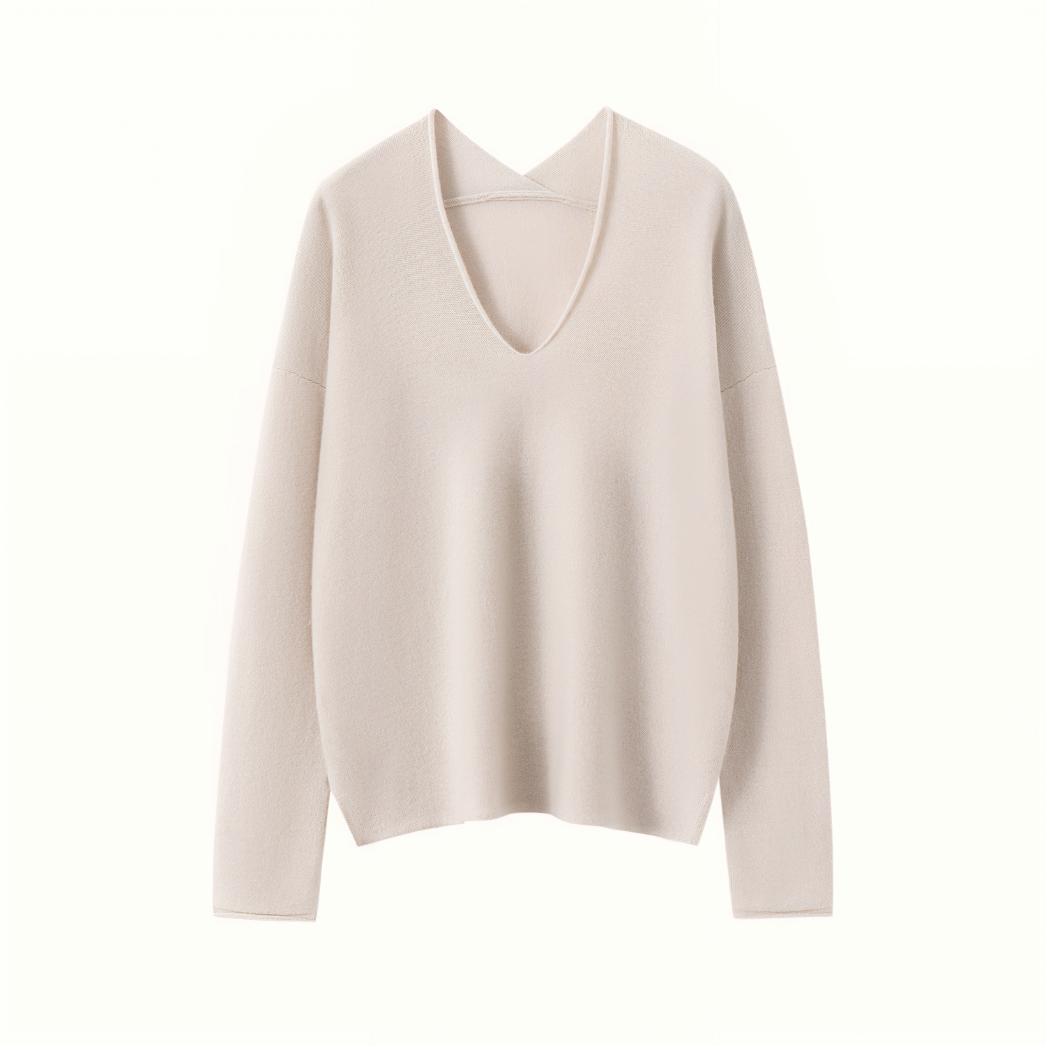 Women's Oversized V-Neck Cashmere Sweater REAL SILK LIFE