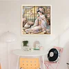 (Stamped/Counted) Kimono Woman Drinking Tea-11CT Cross Stitch 50*50cm/19.69*19.69in