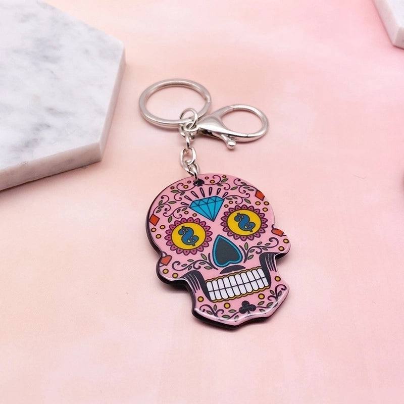 Fashion Skull Arylic Stoving Varnish Halloween Unisex Bag Pendant Keychain