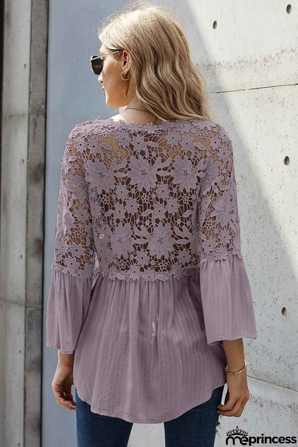 Crochet Lace Button Top