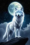 Luxury AB Velvet Diamond Painting Kit - Moonlight Wolf