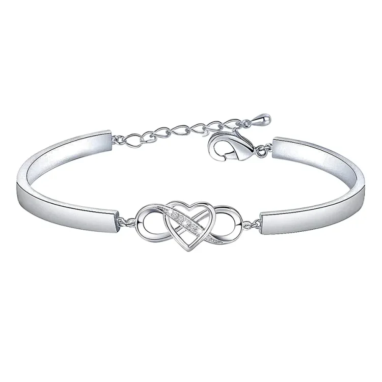 For Love - I Love You Forever and Always Infinity Heart Bracelet