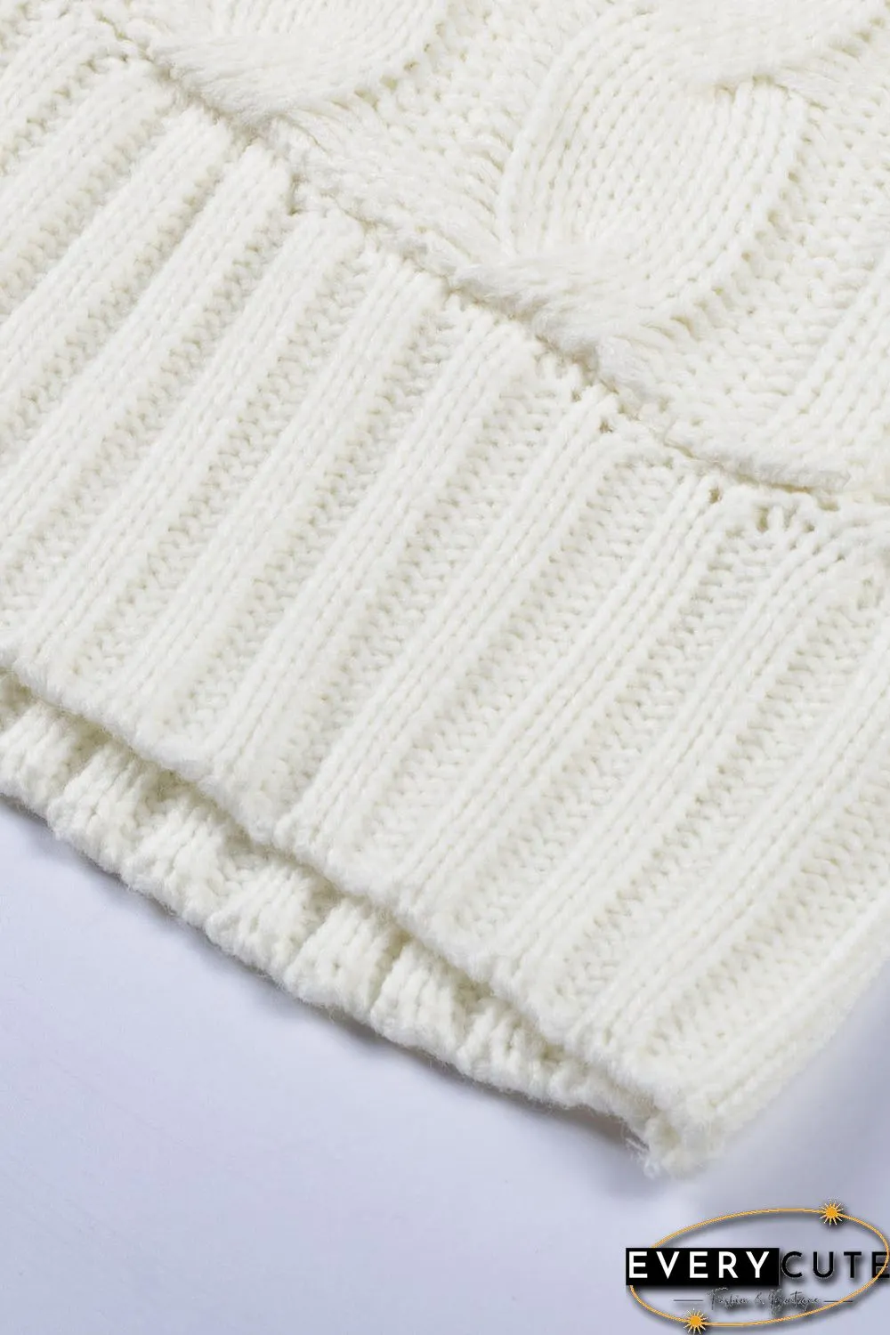 White Button Pocket Knit Cardigan