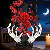 Gothic Cross & Rose & Skeleton Hand Building Blocks Set Building Bricks Kit Construction Bricks Toy Gifts for Anniversaries Valentines Day Halloween
