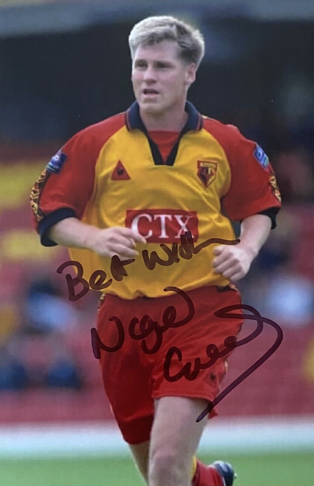 Nigel Gibbs Genuine Hand Signed Watford 6X4 Photo Poster painting 2